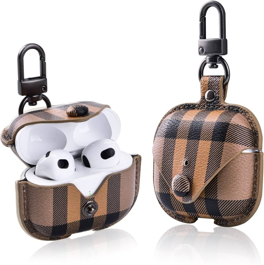 airpod pro case designer Bulan 3 Leather Luxury Case for AirPods Pro nd Gen 0 with Keychain,Designer  Plaid Cute Airpod Charging Case Cover Aesthetic Lockable Protective Air Pod