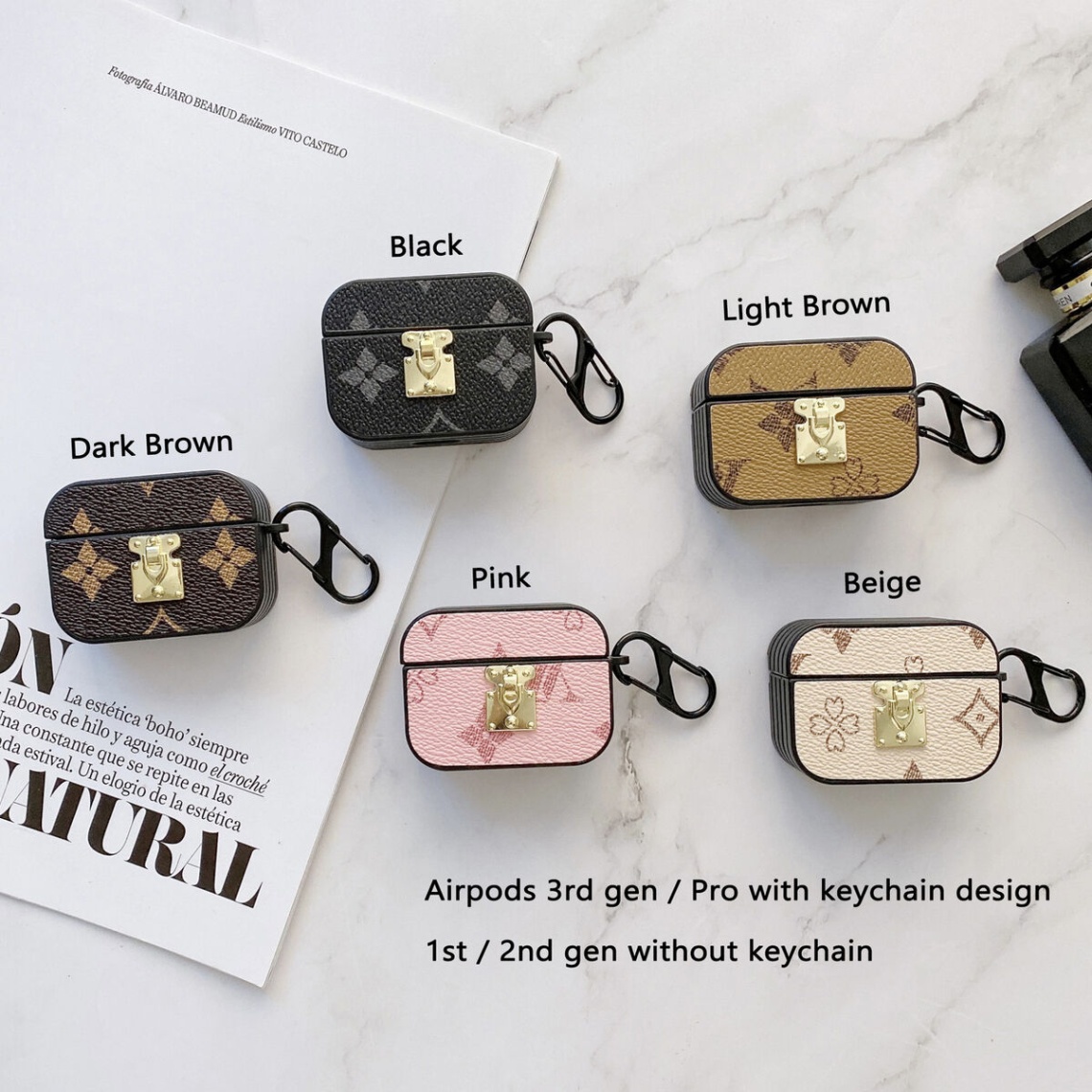 airpod pro case designer Bulan 3 Luxury Retro Flower Shockproof Leather Case For Airpods rd Generation Pro  /