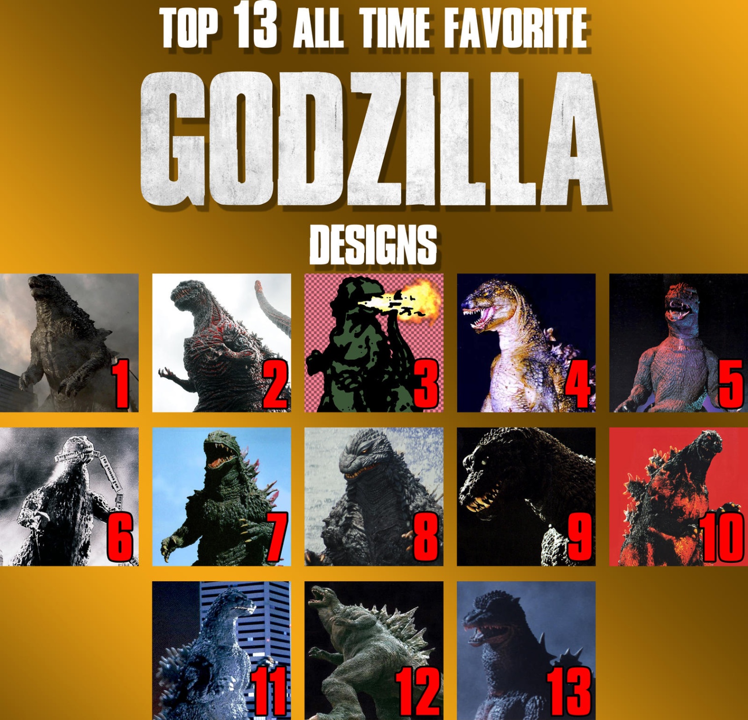 all godzilla designs Bulan 5 Top  All Time Favorite Godzilla Designs by Awesomeness on