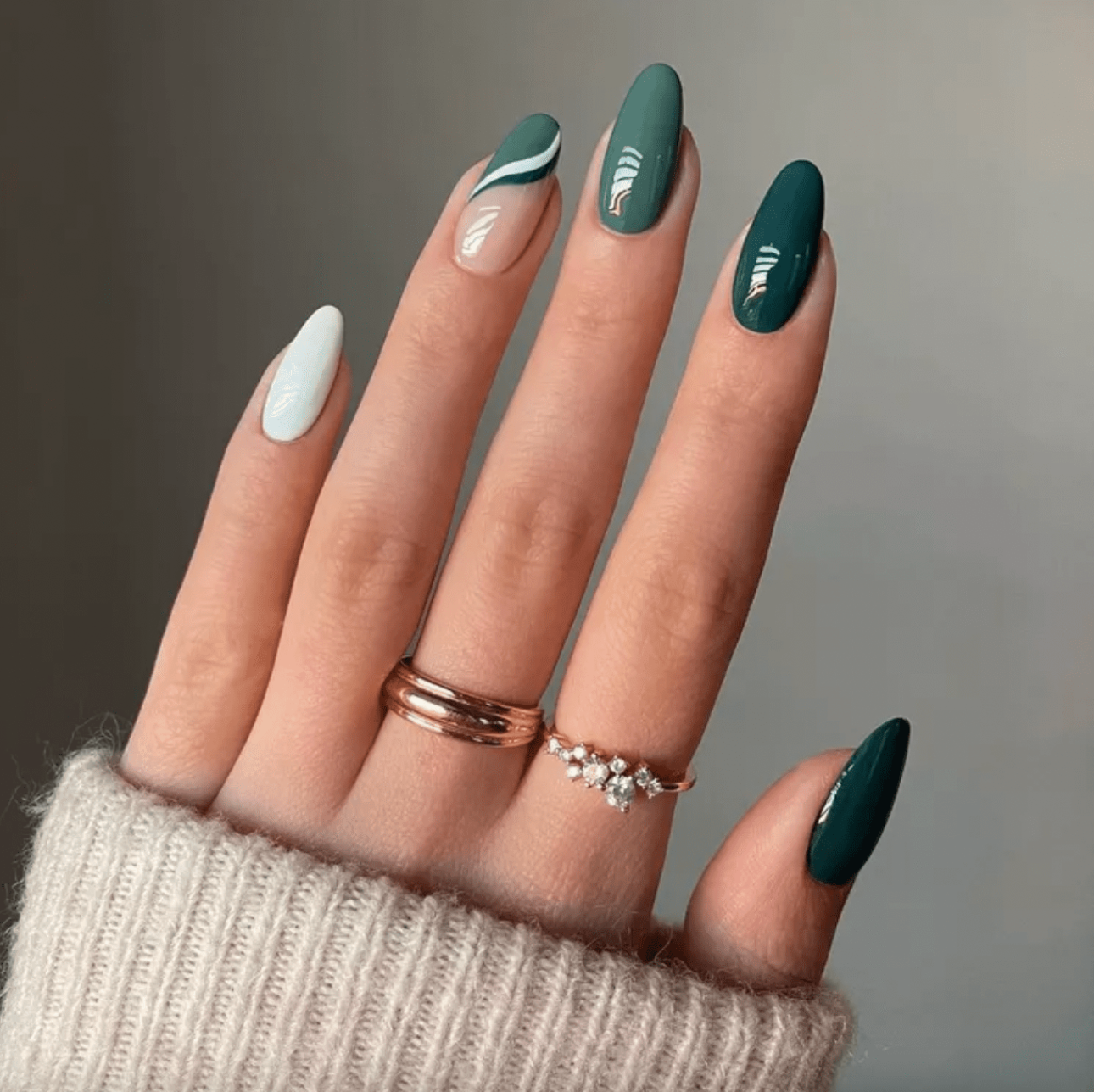 dark green nail designs Niche Utama Home  Dark Green Nail Polish Ideas Trending for Winter