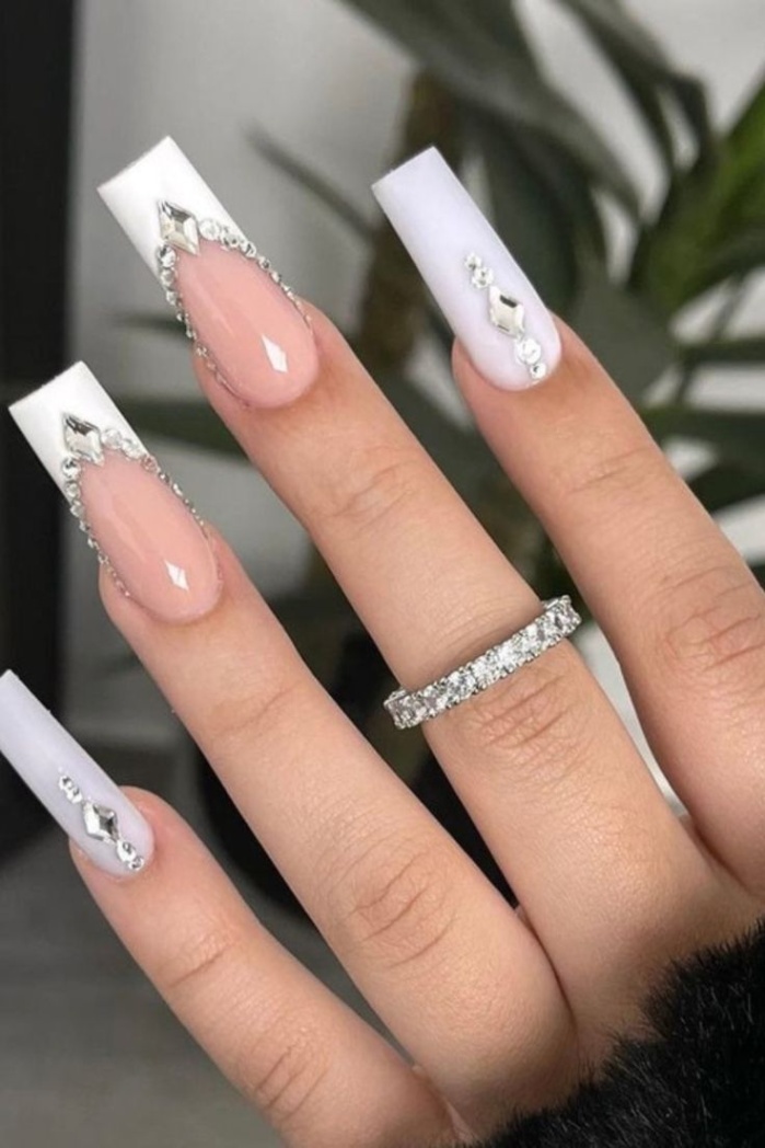bling nail designs Niche Utama Home  Glamorous Rhinestone Nail Designs for a Blingy Manicure