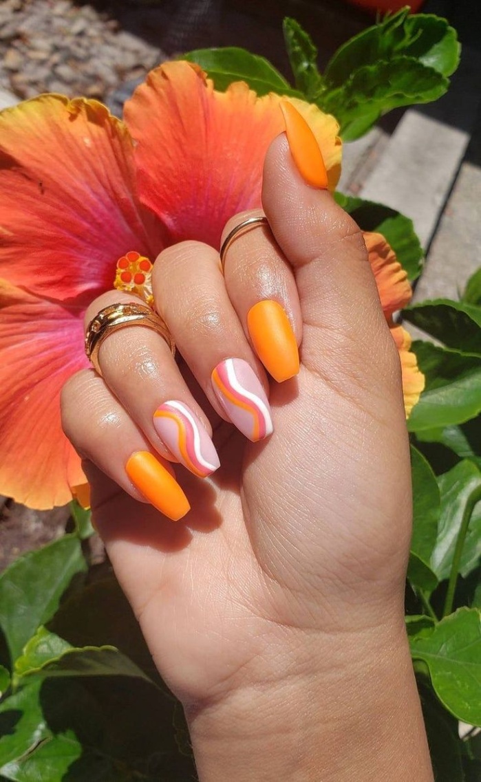 summer orange nails design Niche Utama Home i.pinimg