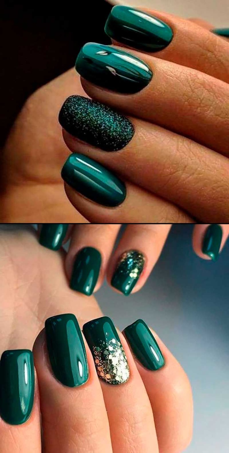 dark green nail designs Niche Utama Home The Best  Dark Green Nails Ideas to Try in   Green nails