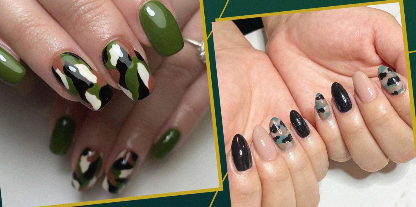 camo nail designs Niche Utama Home Camo Nail Art Is The Ultimate YK Manicure Trend